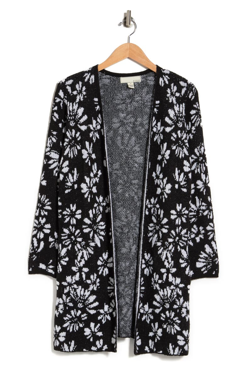 Randee Long Patterned Cardigan, Alternate, color, DAISY