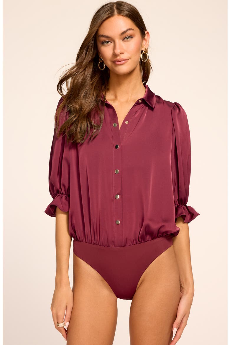 Dina Matte Satin Bodysuit, Alternate, color, CRANBERRY