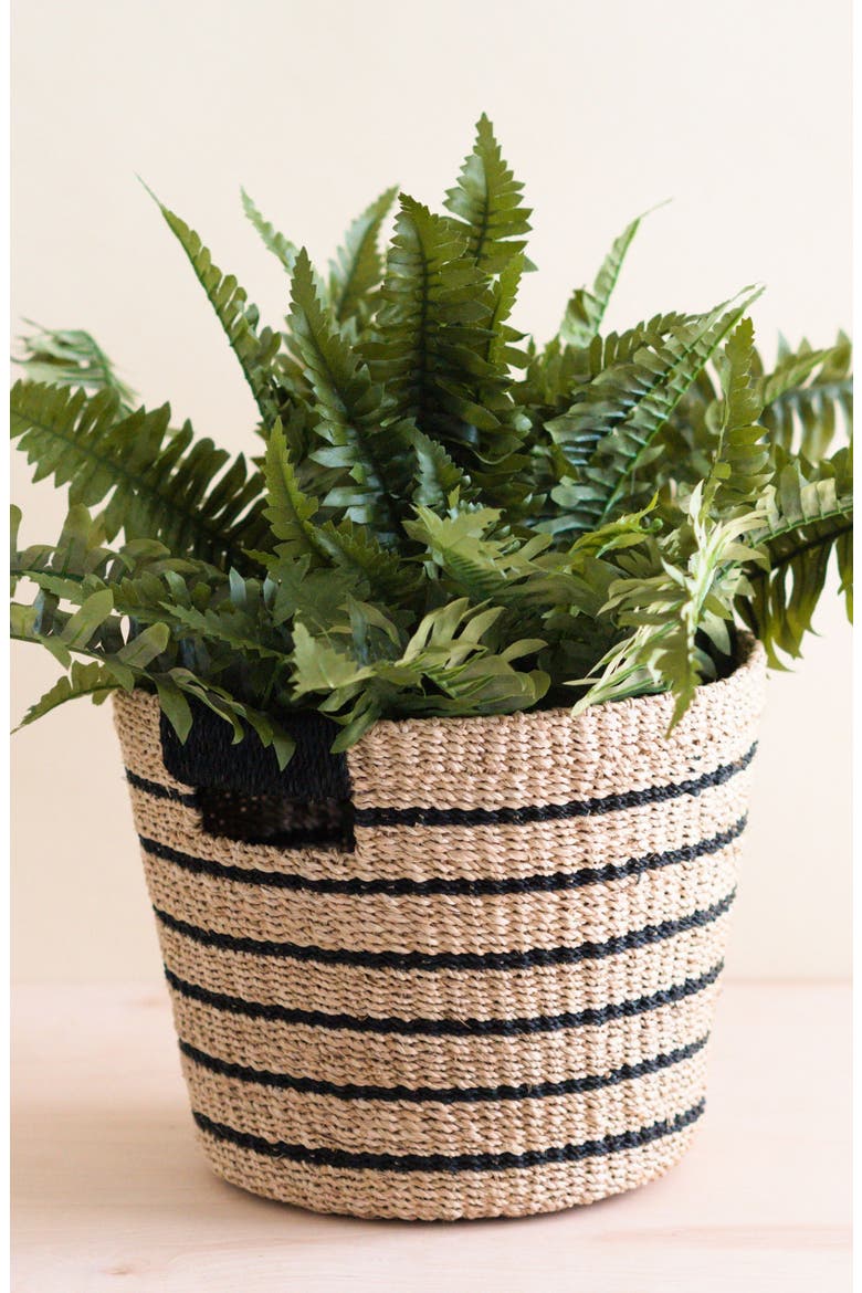 Tapered Basket with Cutout Handles, Alternate, color, Black