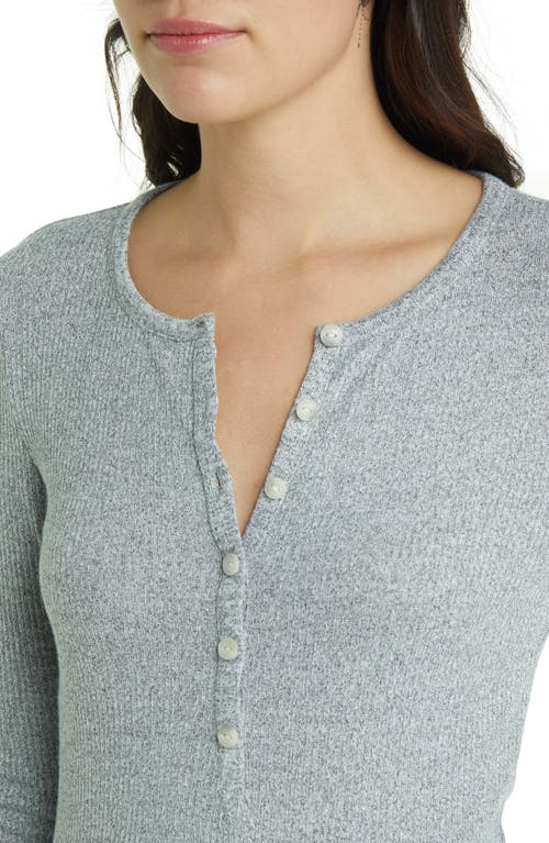 Rag & Bone Women's Rib-knit Henley Shirt In Heather Grey