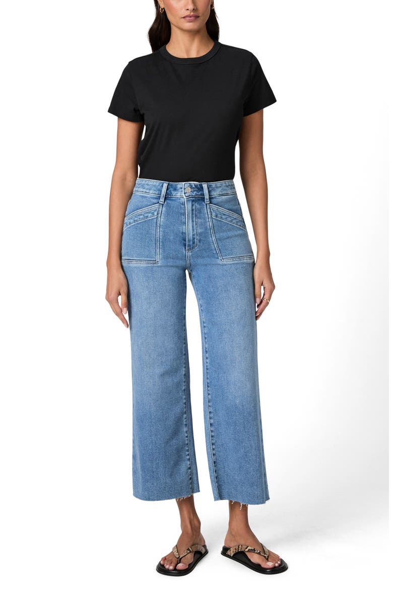 Anessa Raw Hem High Waist Ankle Wide Leg Jeans, Alternate, color, VERITAS