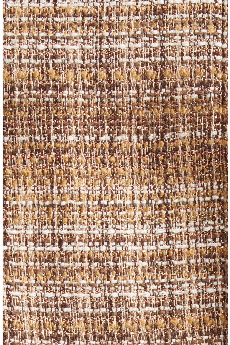 Margaret Gilded Tweed Peplum Jacket, Alternate, color, COPPER MULTI