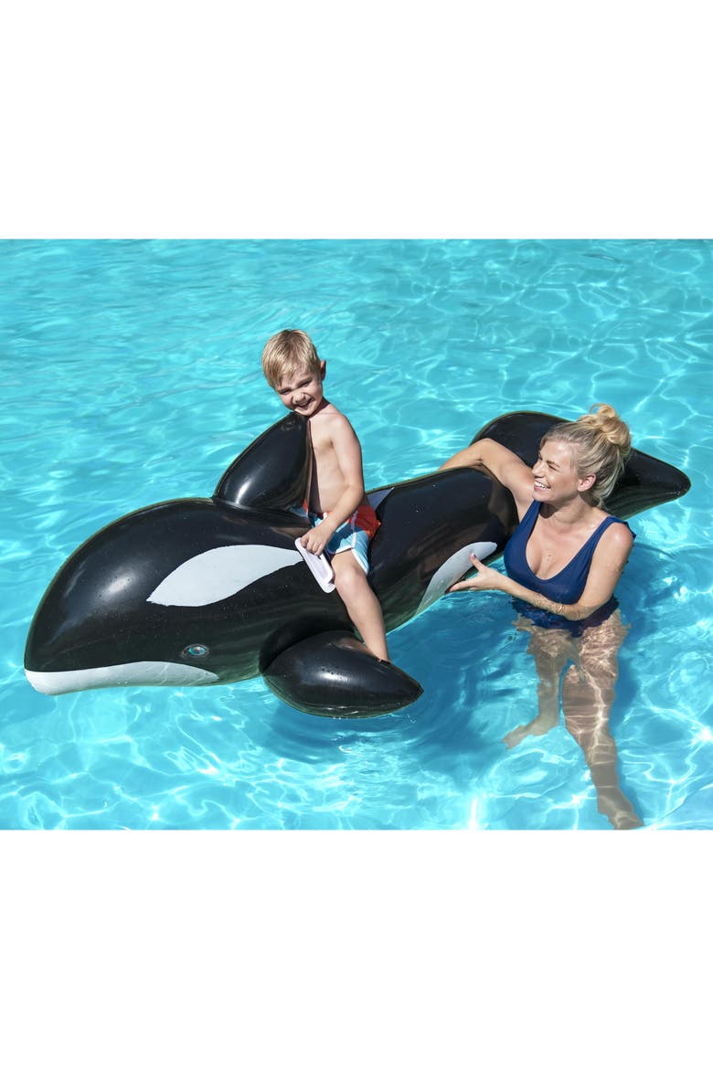 Jumbo Whale Rider Inflatable Pool Float, Alternate, color, Multicolored