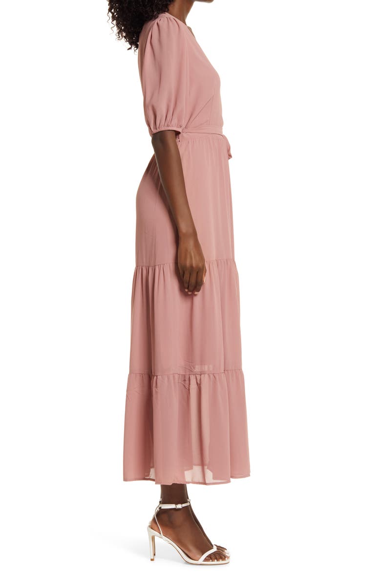 Tiered Wrap Dress, Alternate, color, MAUVE