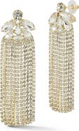 CHLOE AND MADISON Cubic Zirconia Flower Tennis Chain Drop Earrings
