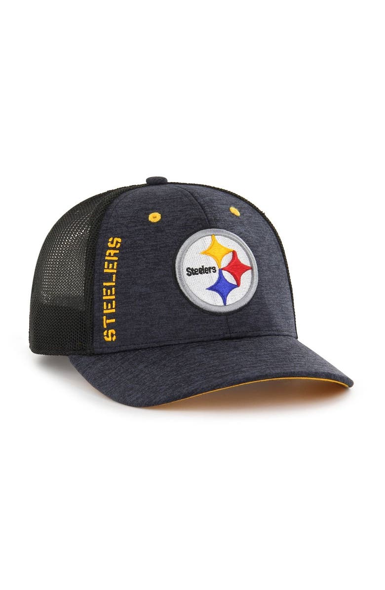 '47 Men's '47 Black Pittsburgh Steelers Pixelation Trophy Flex Hat, Alternate, color, 