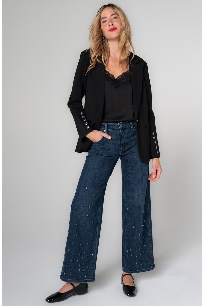 Button Sleeve Blazer, Alternate, color, BLACK