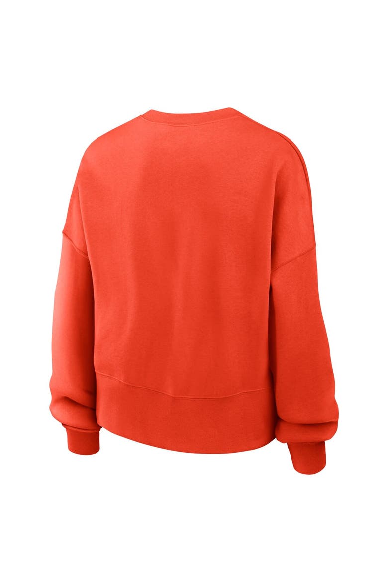Women's Nike Orange Houston Astros Oversized Long Sleeve Cropped Sweatshirt, Alternate, color, Orange