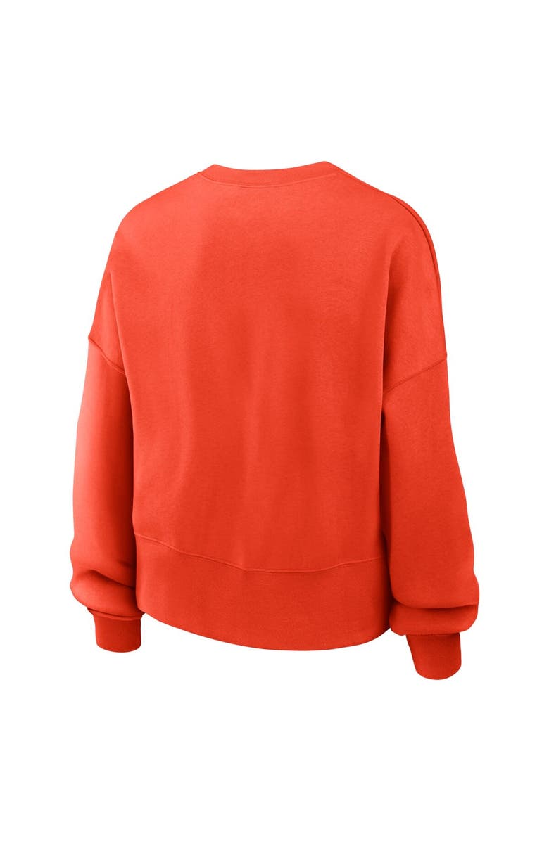 Nike Women's Nike Orange Houston Astros Oversized Long Sleeve Cropped Sweatshirt, Alternate, color, Orange