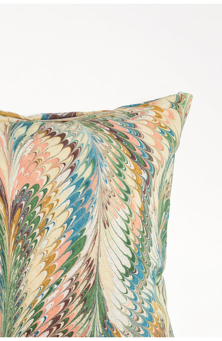 Inner Child Flatiron Feathers Hand-Marbled Square Pillow - Cover + Insert, Alternate, color, Flatiron