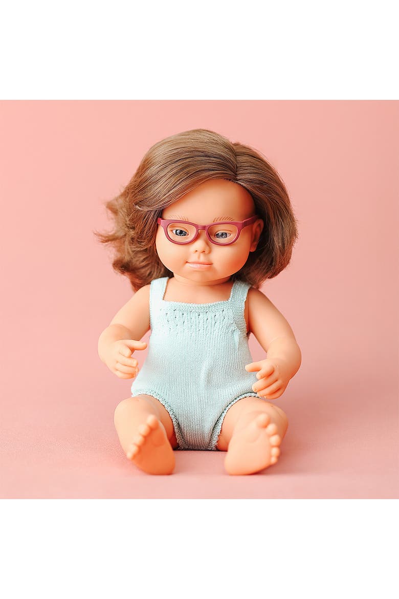 Baby Doll Caucasian Girl With Down Syndrome With Glasses 15'', Alternate, color, Light Skin