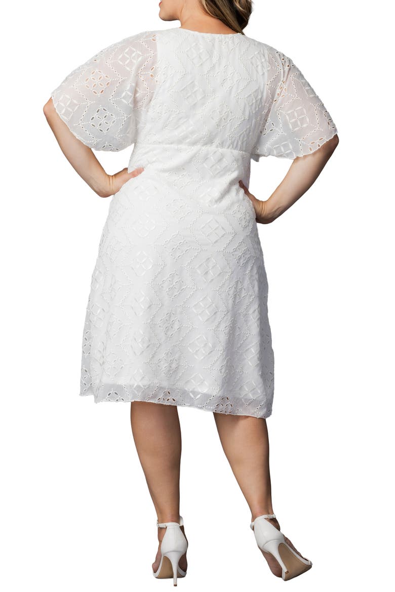 Heavenly Eyelet Surplice Cocktail Dress, Alternate, color, IVORY EYELET