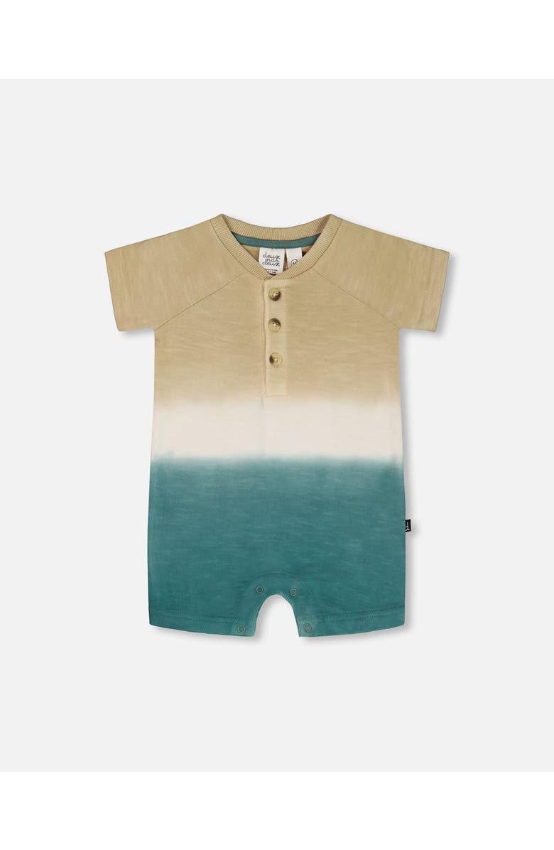 Deux par Deux Baby Boy's One-Piece Romper Gradient Beige And Teal, Main, color, 