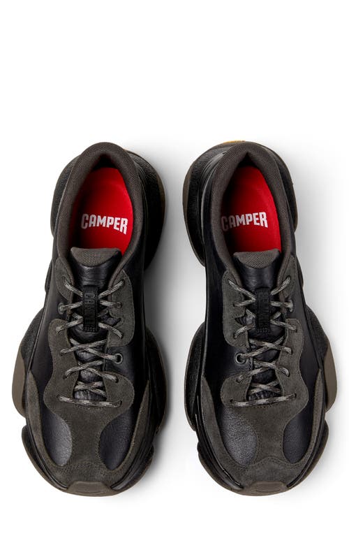Camper Karst 2 Leather Suede Sneakers In Black