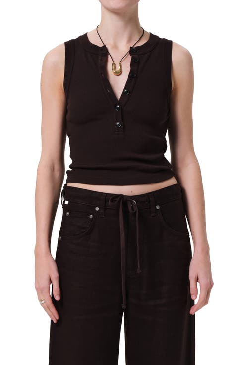Caralyn Rib Henley Tank