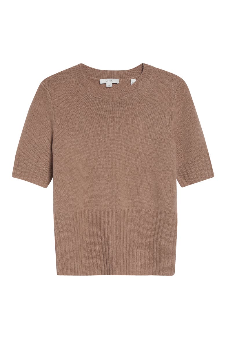 High Rib Trim Wool & Cashmere Sweater, Main, color, TOFFEE