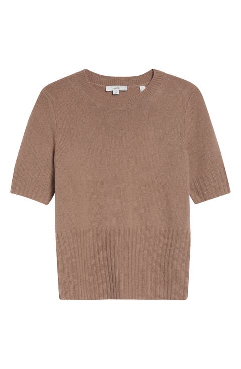 High Rib Trim Wool & Cashmere Sweater