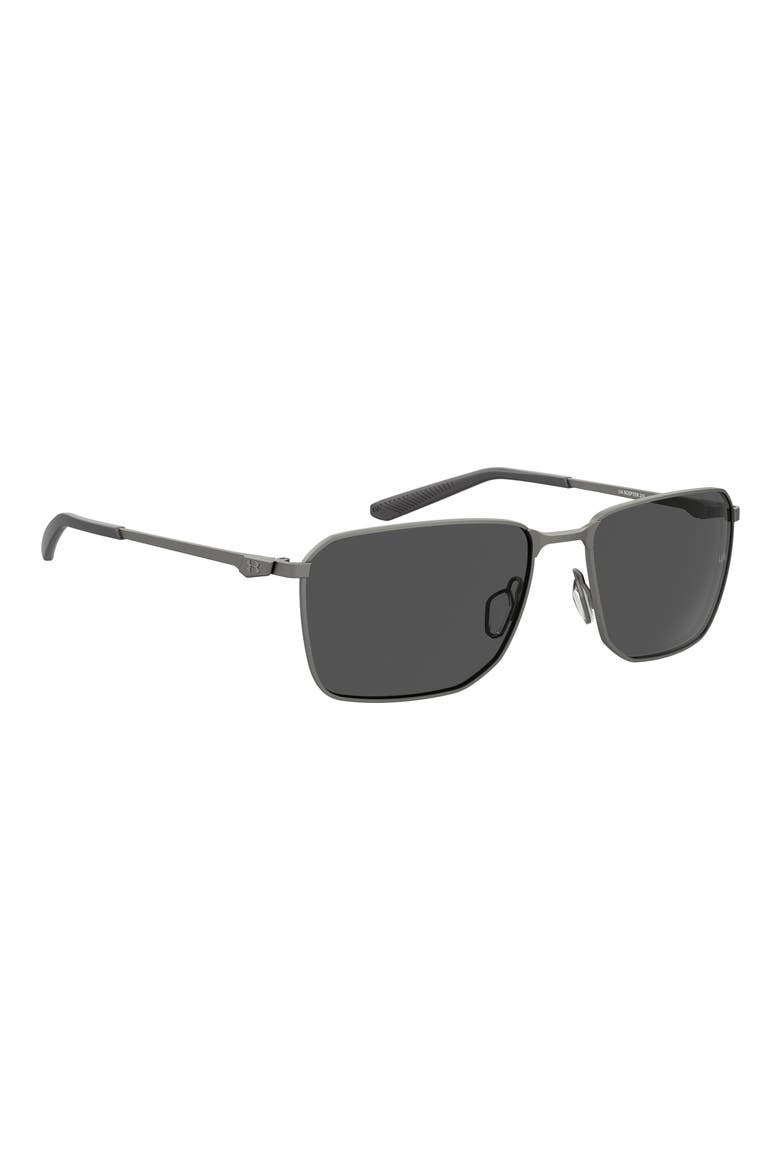 58mm Rectangular Sunglasses, Alternate, color, DARK RUTHENIUM