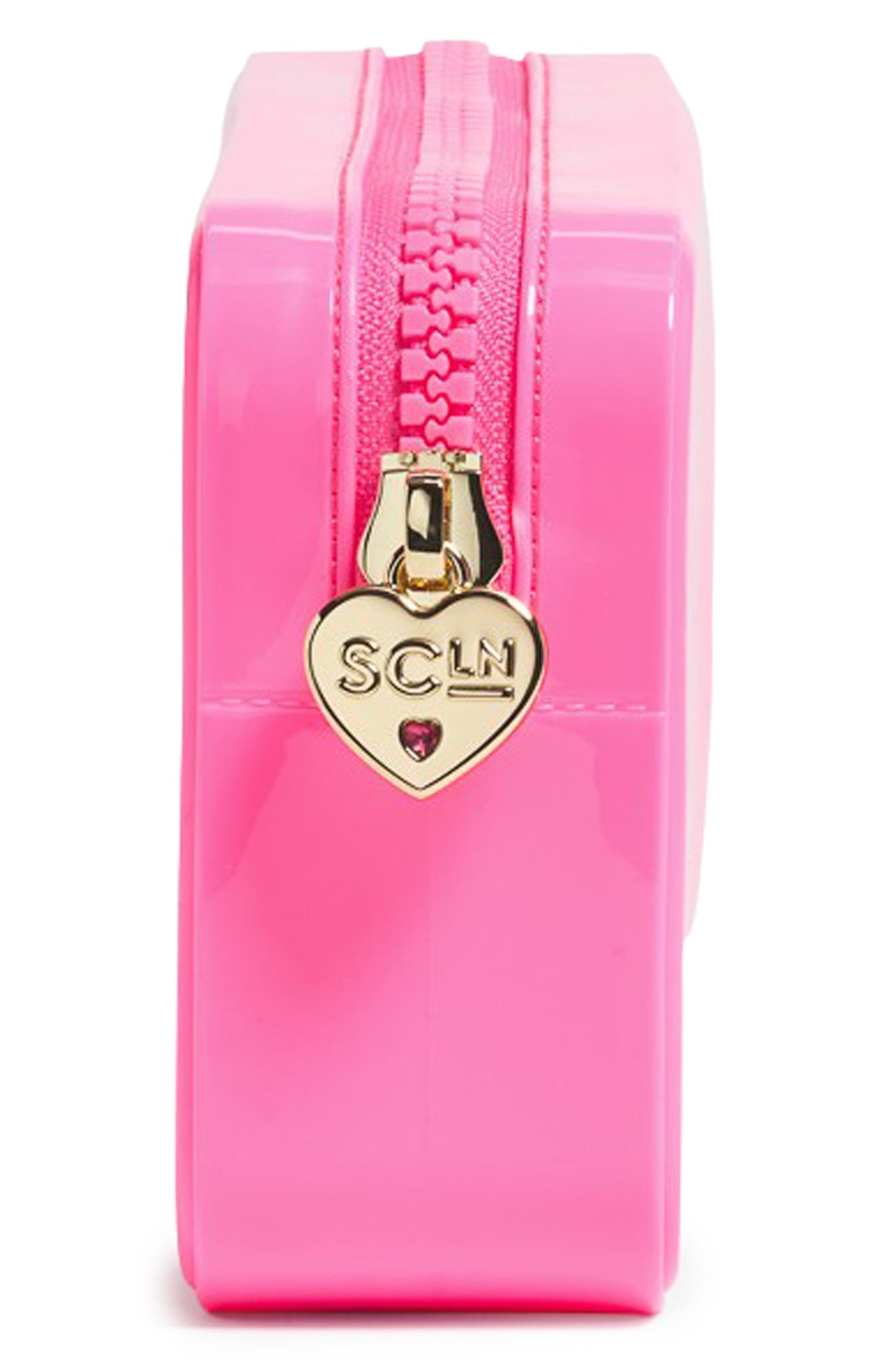Small Clear Pouch, Alternate, color, BUBBLEGUM