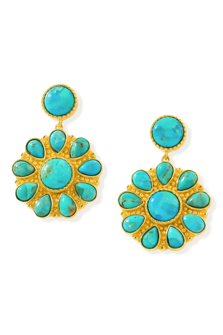 Mohave Turquoise Drop Earrings, Main, color, BLUE