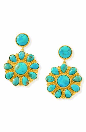 YS GEMS Mohave Turquoise Drop Earrings