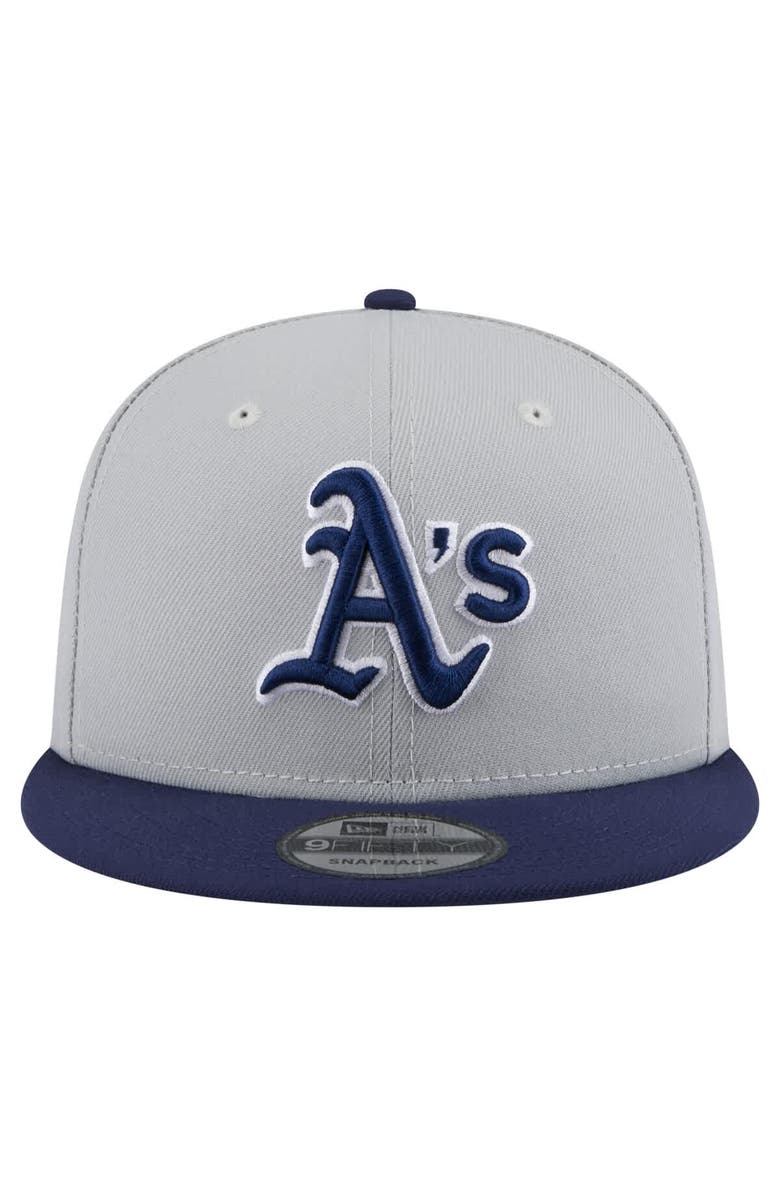 New Era Men's New Era Gray/Navy Athletics 2-Tone Color Pack 9FIFTY Snapback Hat, Alternate, color, 