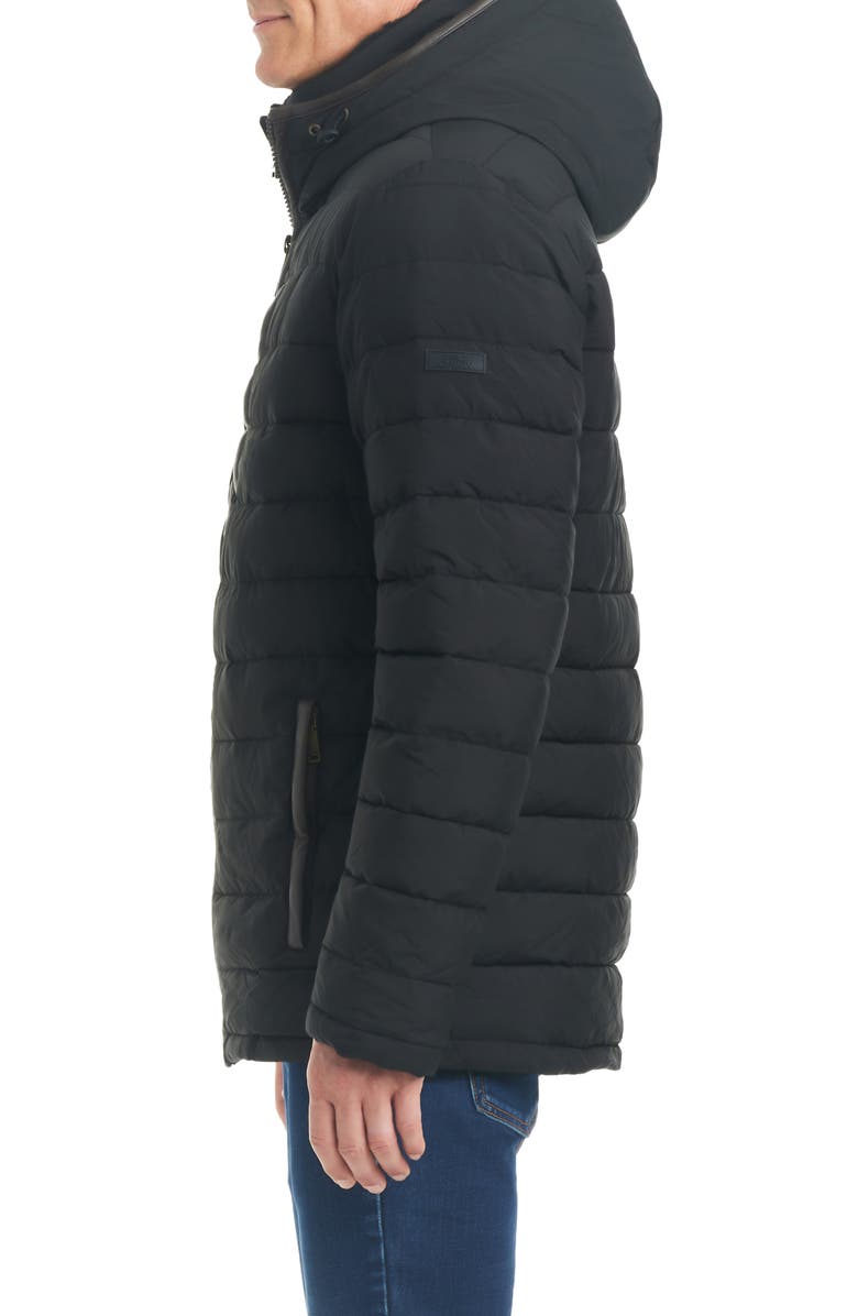 Vince Camuto Quilted Water Resistant Hooded Puffer Jacket with Faux Shearling Lined Bib, Alternate, color,