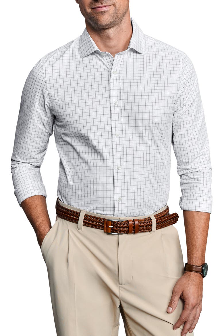 State of Mind Slim Fit Performance Shirt, Main, color, NIGHTSHADE MINI WINDOWPANE