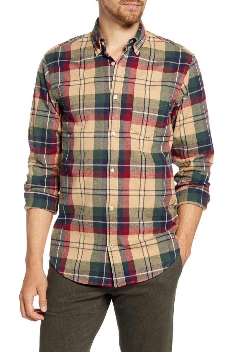 NN07 Levon 5913 Slim Fit Check Button-Down Flannel Shirt, Main, color, 