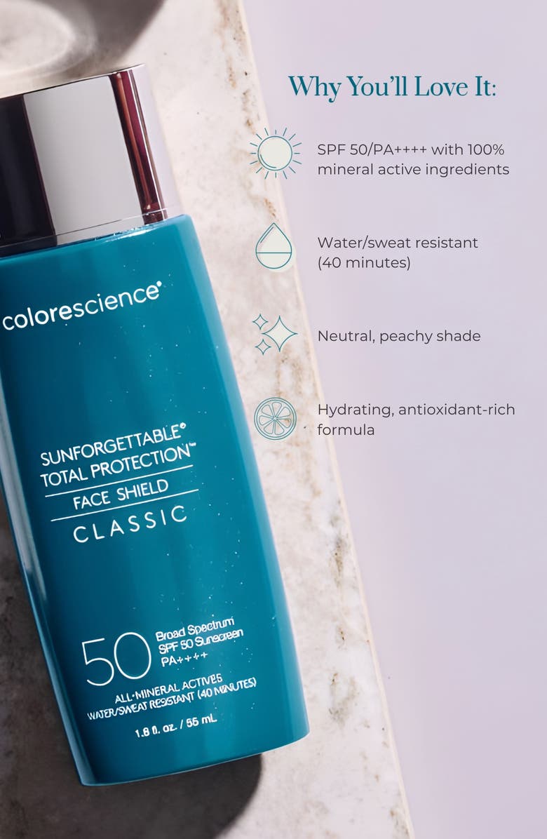 Colorescience <sup>®</sup> Sunforgettable<sup>®</sup> Total Protection Face Shield SPF 50 Sunscreen, Alternate, color,