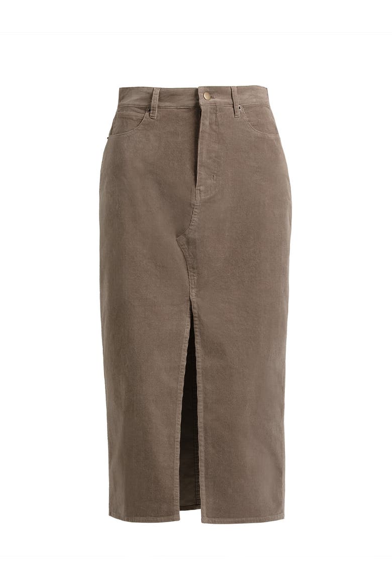 Corduroy Midi Skirt, Alternate, color, Driftwood