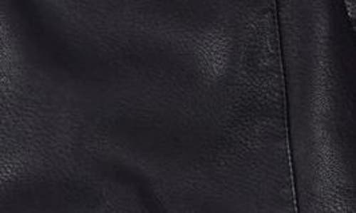 X-ray Xray Kids' Hooded Faux Shearling Lined Faux Leather Moto Jacket In Black