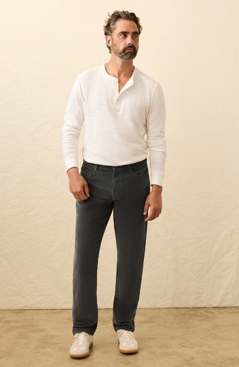 Faherty Stretch Corduroy Pants, Alternate, color, Steel River