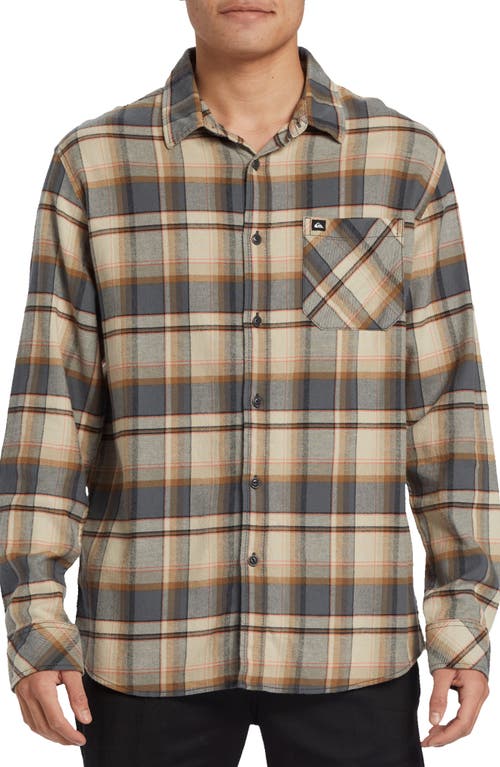Quiksilver Convex Plaid Stretch Flannel Button-up Shirt In Urban Chic Print