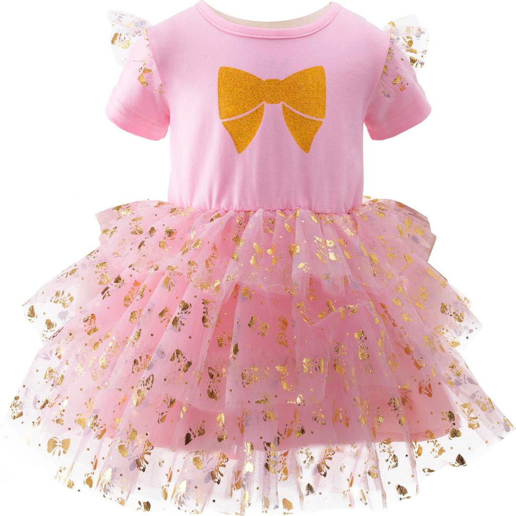 Rachel Riley Bow Tulle Tutu Dress In Pink