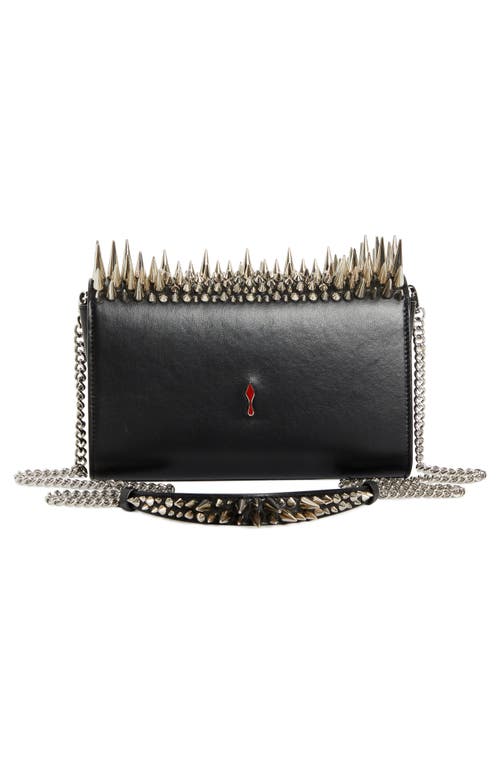 Christian Louboutin Paloma Spike Leather Clutch Bag In Bk65 Black/silver