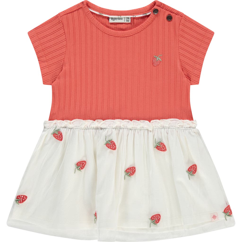 BABYFACE Multitextured Short Sleeve Dress in Grapefruit  product