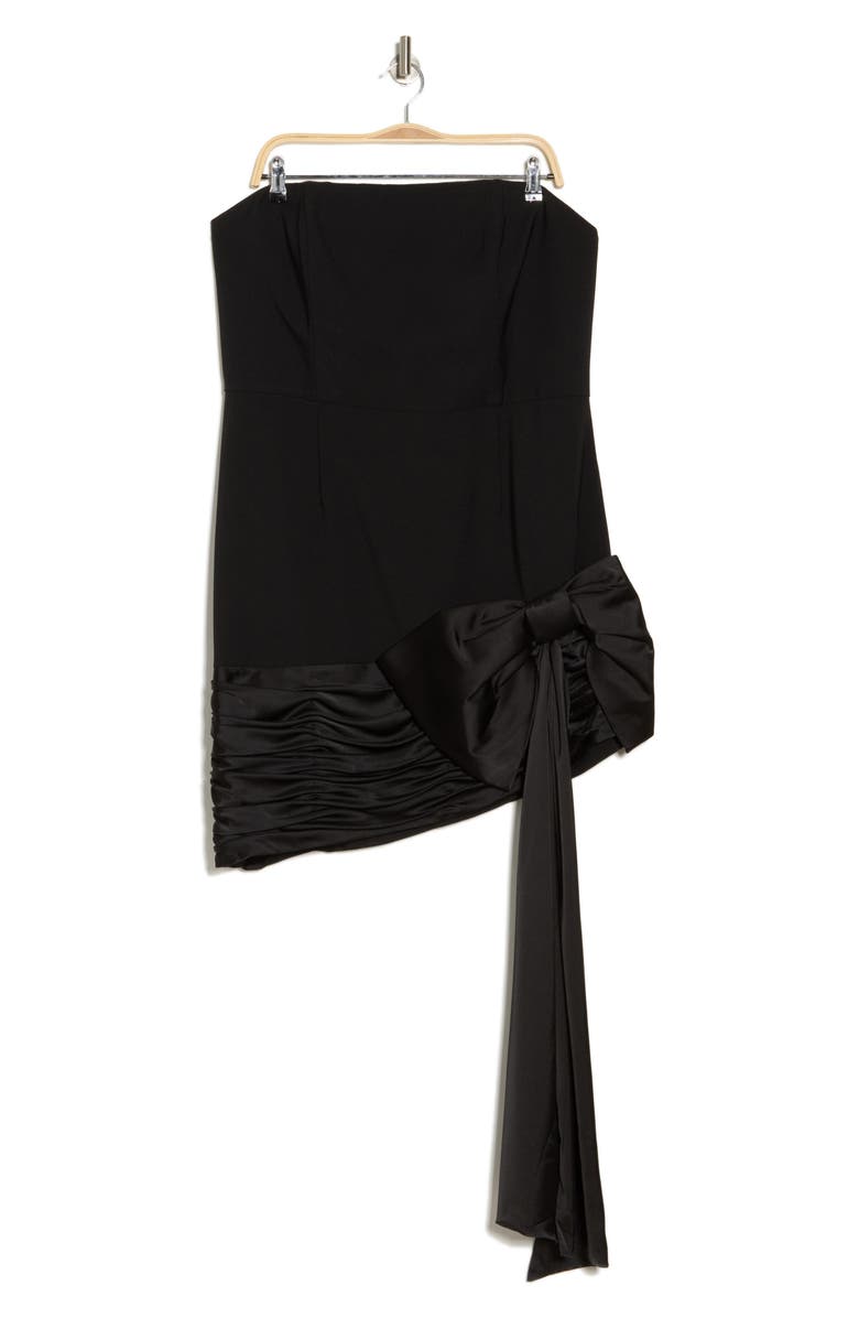 Hutch Strapless Bow Minidress, Alternate, color, Black/ Black