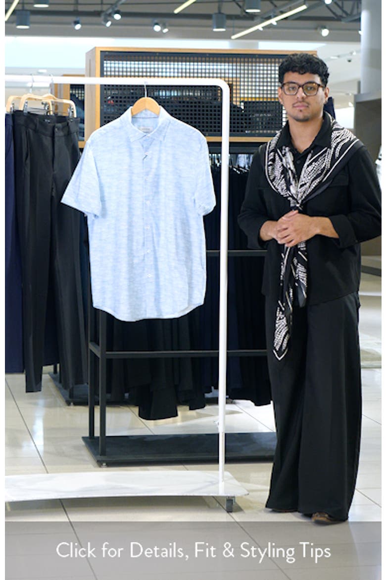 Miles OoohCotton® Space Dye Short Sleeve Button-Up Shirt video