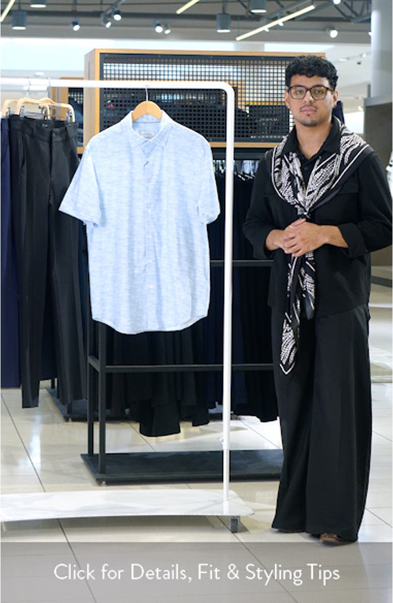 Miles OoohCotton<sup>®</sup> Space Dye Short Sleeve Button-Up Shirt, sales video thumbnail
