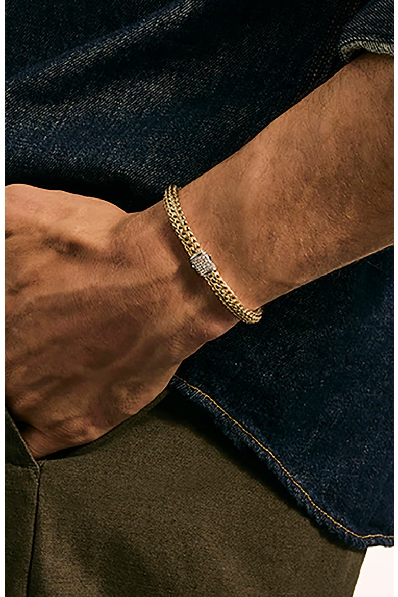Icon Bracelet, Reversible, Gold, Silver, Diamonds, 6.5mm, Alternate, color, SILVER AND GOLD