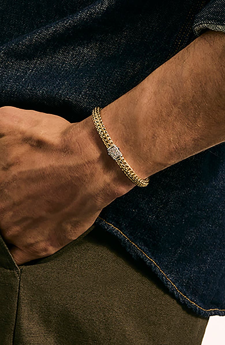 John Hardy Icon Bracelet, Reversible, Gold, Silver, Diamonds, 6.5mm, Alternate, color, Silver And Gold