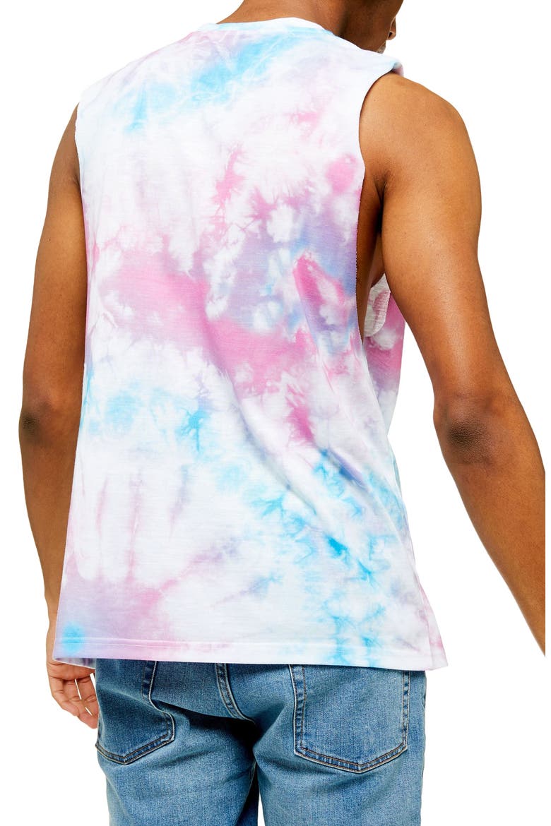 Whitney Houston Tie Dye Sleeveless T-Shirt, Alternate, color, WHITE MULTI
