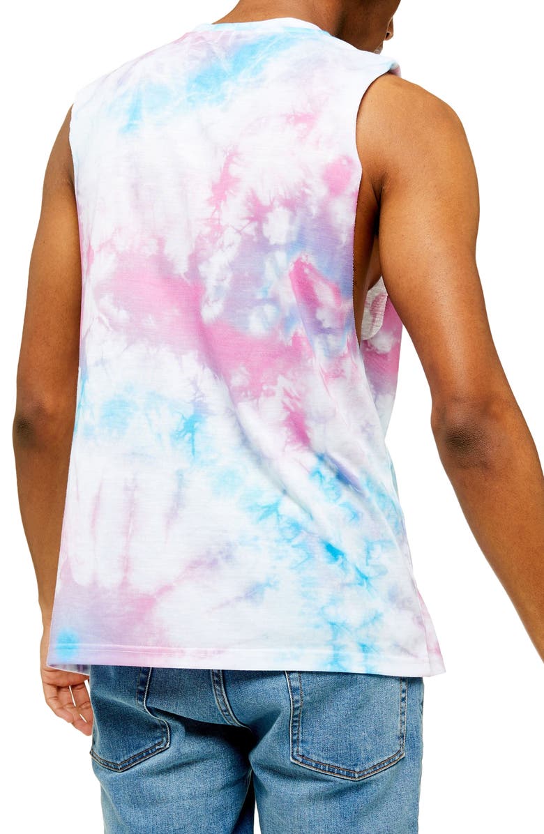 Topman Whitney Houston Tie Dye Sleeveless T-Shirt, Alternate, color, 