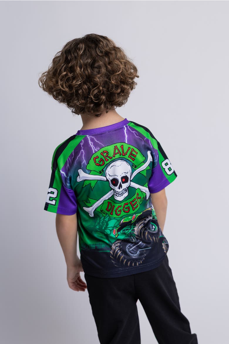 Grave Digger Athletic 2-Piece T-Shirt and Joggers Set, Alternate, color, Purple Grave Digger