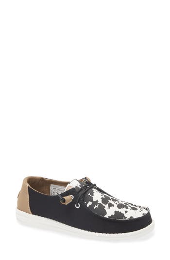 Hey Dude Wendy Cowgirl Boat Shoe In Cowgirl Black/white