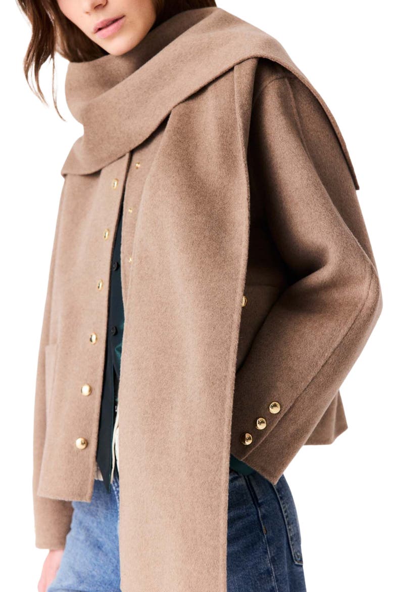 Short double-faced coat, Alternate, color, Mastic beige