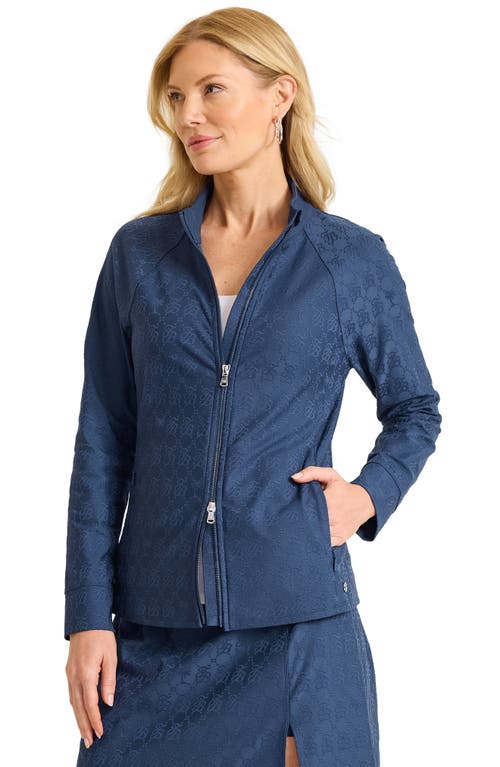Tommy Bahama Aubrey Logo Monogram Jacquard Jacket In Blue