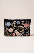 Elizabeth Scarlett Pressed Flowers Velvet Everyday Pouch