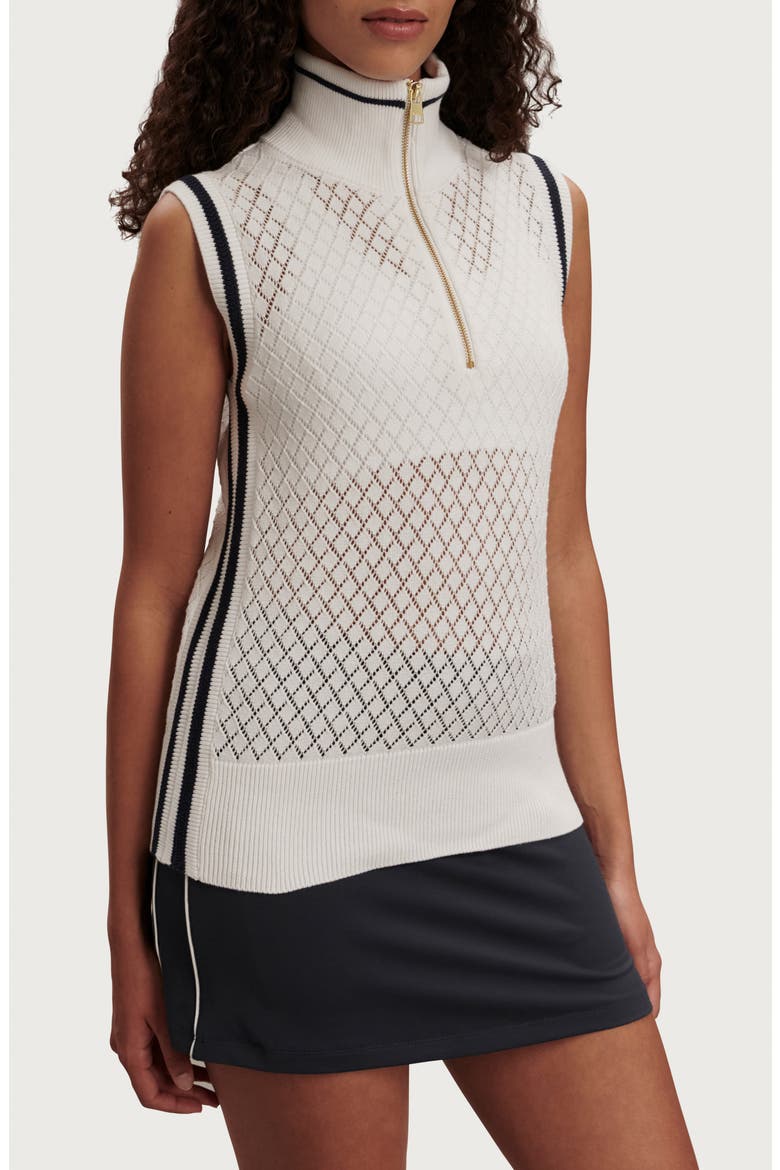 Stefan Half Zip Knit Vest, Alternate, color, WHITE